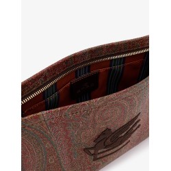 Paisley jacquard fabric clutch bag