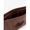 Paisley jacquard fabric clutch bag