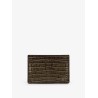 Leather cardholder with croco effect