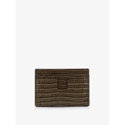 Leather cardholder with croco effect