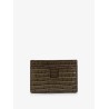 Leather cardholder with croco effect