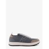 Low-top mesh sneakers with suede profiles