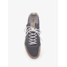 Low-top mesh sneakers with suede profiles