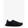 Low-top nylon sneakers with leather inserts