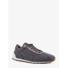Low-top Wool flannel sneakers with leather profiles