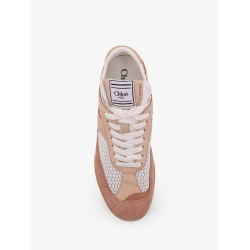 Chloé Kick low-top leather sneakers with mesh inserts