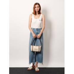 Chloè Carry canvas shoulder bag with logo embroidery