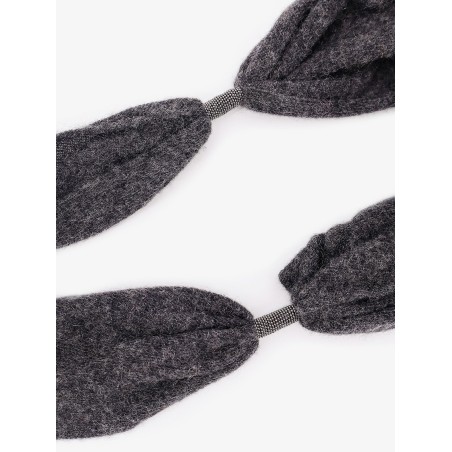 Cashmere scarf with Monili detail