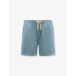 Corduroy bermuda shorts with logo embroidery
