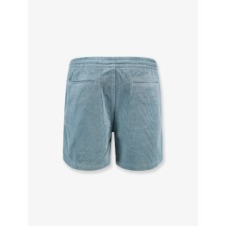 Corduroy bermuda shorts with logo embroidery