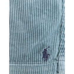 Corduroy bermuda shorts with logo embroidery