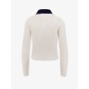 Wool cardigan with contrasting collar