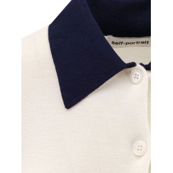 Wool cardigan with contrasting collar