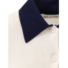 Wool cardigan with contrasting collar