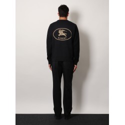 Cotton sweatshirt with logo embroidery