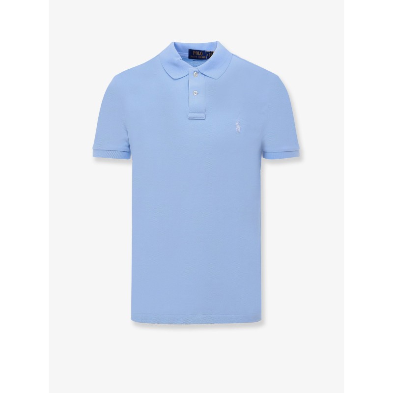 Cotton polo shirt with logo embroidery