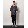 Cotton shirt with striped motif