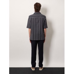 Cotton shirt with striped motif