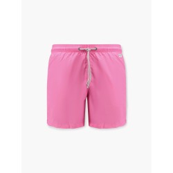Lighting Pantone nylon swim trunks with Logo patch
