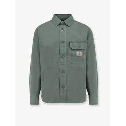 Cotton shirt with logo patch