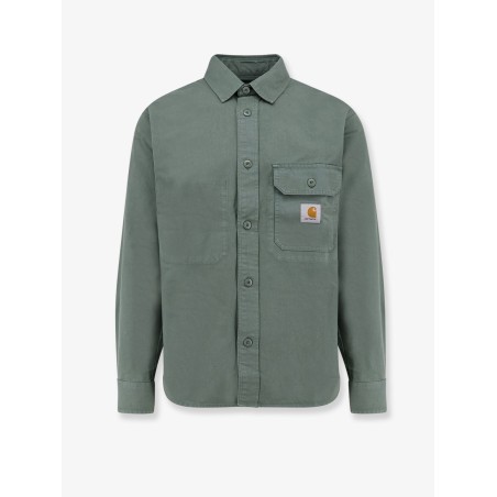 Cotton shirt with logo patch