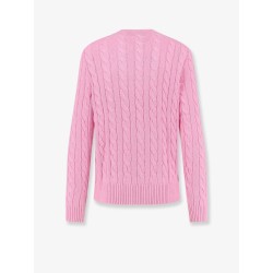 Cable knit cotton sweater with iconic logo