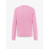 Cable knit cotton sweater with iconic logo