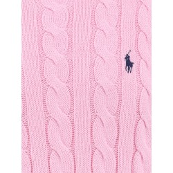 Cable knit cotton sweater with iconic logo