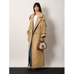 Wool and silk crepe coat with all-over GG motif