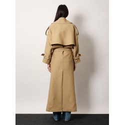 Wool and silk crepe coat with all-over GG motif