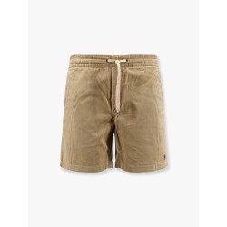 Corduroy bermuda shorts with logo embroidery