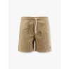 Corduroy bermuda shorts with logo embroidery