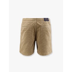 Corduroy bermuda shorts with logo embroidery