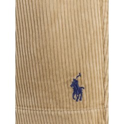 Corduroy bermuda shorts with logo embroidery