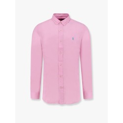 Linen shirt with logo embroidery