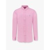 Linen shirt with logo embroidery