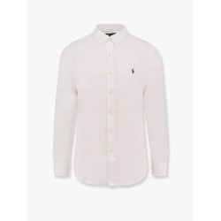 Linen shirt with logo embroidery