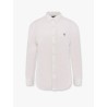 Linen shirt with logo embroidery