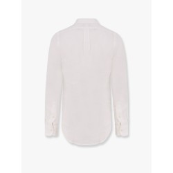 Linen shirt with logo embroidery