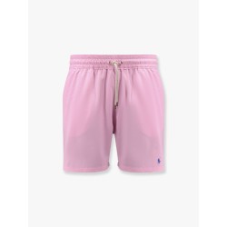 Nylon swim trunk with logo embroidery