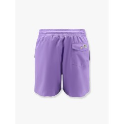 Nylon swim trunk with logo embroidery