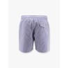 Cotton blend striped swim trunk with logo embroidery