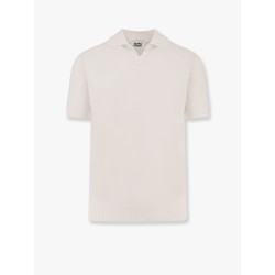 Cotton crepe polo shirt
