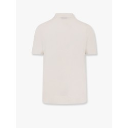 Cotton crepe polo shirt
