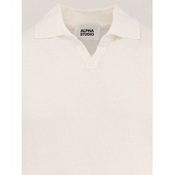 Cotton crepe polo shirt