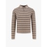 Super fine merino wool striped polo shirt