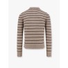 Super fine merino wool striped polo shirt