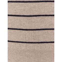 Super fine merino wool striped polo shirt