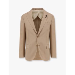 Wool blazer with iconic brooch