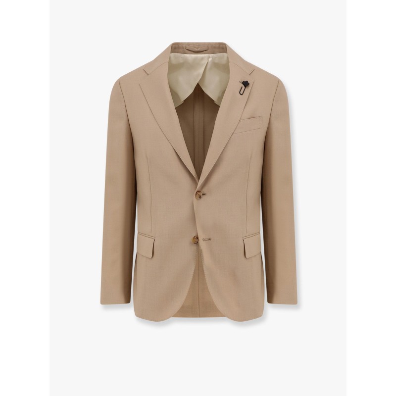 Wool blazer with iconic brooch